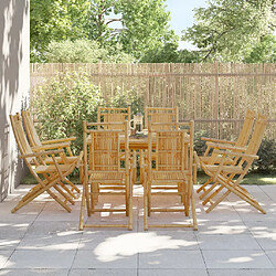 vidaXL Chaises pliables de jardin lot de 8 53x66x99 cm bambou