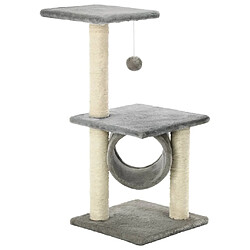 vidaXL Arbre à chat avec griffoirs en sisal 65 cm Gris