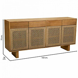 Acheter Buffet Alexandra House Living Marron Bois d'épicéa Bois de paulownia 36 x 75 x 160 cm