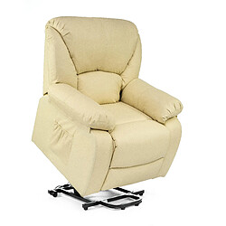 Eco-De ECODE® Fauteuil de massage releveur, inclinaison électrique de 160º, fonction chauffage, programmes automatiques, vibro-ondulation, A++ Beige