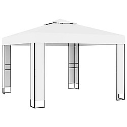 vidaXL Tonnelle avec toit double 3x3 m Blanc