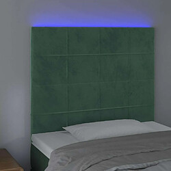 Avis Maison Chic Tête de lit moderne à LED lumineuse pour chambre - Décoration de lit Vert foncé 100x5x118/128 cm Velours -MN86912