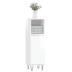 Avis Maison Chic Armoire de salle de bain,Meuble de rangement,Meuble haut blanc brillant 30x30x100 cm -GKD785633