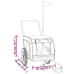 vidaXL Remorque de vélo pour animaux de compagnie noir pas cher