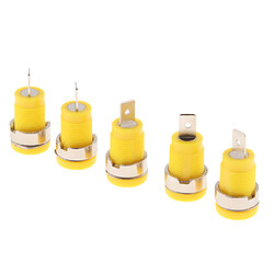 5pieces 4mm Banana Jack Reliure Ecrou pour Socket Multimètre Banane jaune pas cher