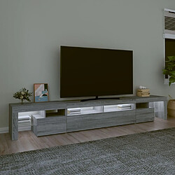 Avis Maison Chic Meubles TV avec lumières LED - Banc TV pour salon Sonoma gris 260x36,5x40 cm -MN40836