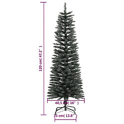 vidaXL Sapin de Noël artificiel mince avec support Vert 120 cm PVC pas cher