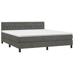 Avis Maison Chic Lit adulte- Lit + matelas,Sommier à lattes de lit avec matelas LED Gris foncé 180x200 cm -GKD78802