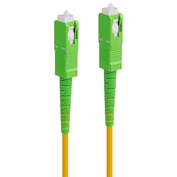 Maclean Câble fibre optique SC/APC vers SC/APC Câble patch simplex monomode Câble fibre optique Fiber Patch Cable jaune/vert (10)