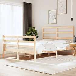 vidaXL Cadre de lit sans matelas bois de pin massif 140x190 cm 