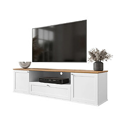 Acheter Bestmobilier Francesco - meuble tv - bois et blanc - 182 cm