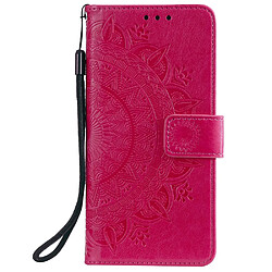 Etui en PU fleur rose pour votre Samsung Galaxy A41