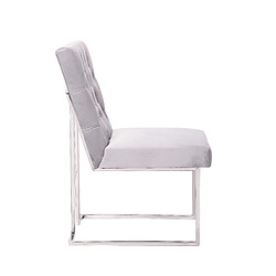 Acheter Vivenla Lot de 2 Chaises de salle à manger design revêtement en velours gris clair et piètement en acier inoxydable argenté collection DINO