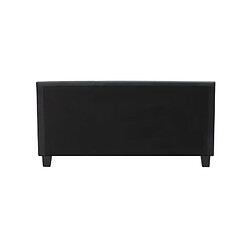 Acheter KANSAS Lit adulte 160x200 cm - Simili noir - Sommier inclus