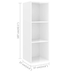 vidaXL Ensemble de meubles TV 3 pcs Blanc brillant Bois d'ingénierie pas cher