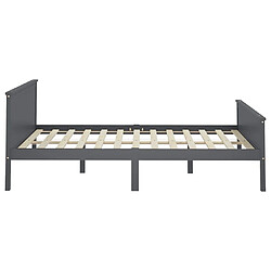 Maison Chic Lit adulte - Lit simple Cadre de lit,Structure du lit Contemporain Gris Bois de pin massif 120x200 cm -MN32815 pas cher