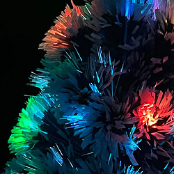 Avis vidaXL Arbre de Noël artificiel pré-éclairé blanc/bleu fibre optique