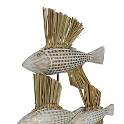 BigBuy Home Figurine Décorative Blanc Marron Naturel Poissons 30 x 10 x 40 cm pas cher