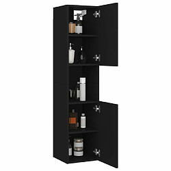 Acheter Maison Chic Armoire de salle de bain,Meuble de rangement,Meuble haut Noir 30x30x130 cm Aggloméré -GKD616029