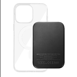 Coque pour iPhone 14 Pro et Powerbank 5000 mAh Magsafe Swissten Transparent