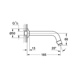 GROHE Robinet monofluide montage mural 185 mm 20203000 (Import Allemagne)