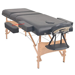 Avis vidaXL Table de massage pliable à 3 zones 10 cm d'épaisseur Noir