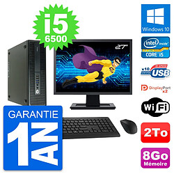 PC HP 600 G2 SFF Ecran 27" Intel Core i5-6500 RAM 8Go Disque 2To Windows 10 Wifi - Occasion