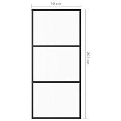 vidaXL Porte coulissante et quincaillerie Verre et Aluminium 90x205 cm pas cher