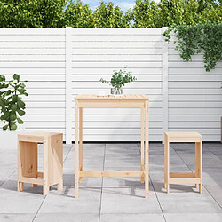 Maison Chic Table de bar et chaises d'extérieur 3 pcs,Ensemble de bar de jardin pour relax bois de pin massif -GKD613176