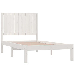 Avis vidaXL Cadre de lit sans matelas blanc 90x200 cm bois de pin massif