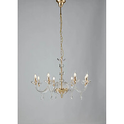 Fan Europe Chandelier sans abats jours Riflesso 8 ampoules Cristal Or