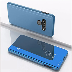 Wewoo Coque Rigide Pour LG K50 Miroir de protection Couvercle à rabat gauche et droite avec étui de support bleu