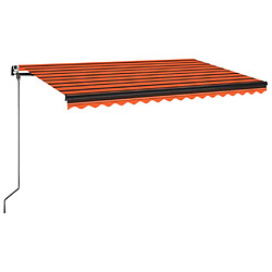 vidaXL Auvent manuel rétractable avec LED 400x350 cm Orange et marron