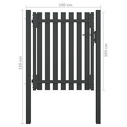 Avis vidaXL Portail de clôture de jardin Acier 1x1,5 m Anthracite