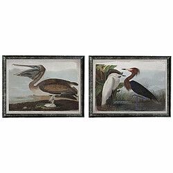 Cadre DKD Home Decor Oiseau Oriental (90 x 2 x 68 cm) (2 Unités)