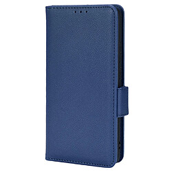 Etui en PU texture litchi, fermoir magnétique avec support, bleu foncé pour votre Ulefone Note 10