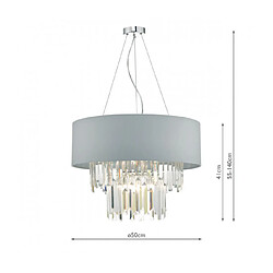 Acheter Luminaire Center Suspension Halle Cristal,gris 6 ampoules 41cm