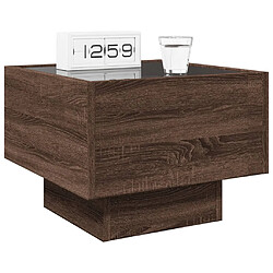 Acheter vidaXL Table de chevet avec LED infini chêne marron 40x40x30 cm