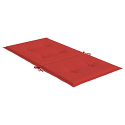 Acheter vidaXL Coussins de chaise de jardin à dossier bas lot de 4 rouge