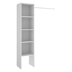 Pegane Colonne dressing en panneaux de particules mélaminés coloris blanc - Longueur 137.5 x Profondeur 40.2 x Hauteur 185.5 cm