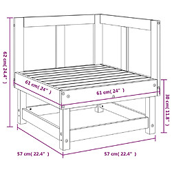 vidaXL Canapé d'angle de jardin bois de pin imprégné pas cher