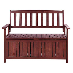 Beliani Banc de jardin SOVANA Acacia Rouge foncé