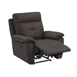 Vente-Unique Fauteuil relax en cuir marron VINETA pas cher