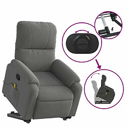 Maison Chic Fauteuil Relax pour salon, Fauteuil inclinable de massage gris foncé tissu microfibre -GKD81186 pas cher