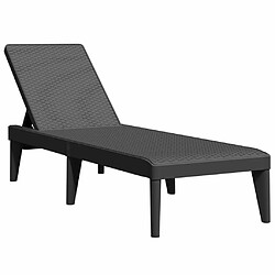 Maison Chic Chaise longue - Transat - Bain de Soleil anthracite 186x60x29 cm PP