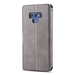 Avis Wewoo Housse Coque Pour Galaxy Note 9 AZNS Texture du mollet Etui en cuir avec rabat horizontal magnétique support et logements cartes et cadre photo Gris