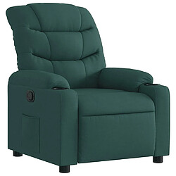 Maison Chic Fauteuil Relax pour salon, Fauteuil inclinable Vert foncé Tissu -GKD23288