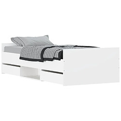 Maison Chic Lit adulte - Cadre Structure de lit avec tête de lit Contemporain/pied de lit blanc 90x200 cm -MN58581