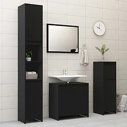 Avis Maison Chic Armoire de salle de bain,Meuble de rangement,Meuble haut Noir 30x30x95 cm Aggloméré -GKD900282