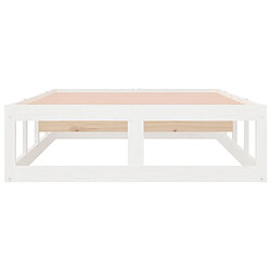 Maison Chic Lit adulte - Lit simple Cadre de lit,Structure du lit Contemporain Blanc 100x200 cm Bois massif -MN92490 pas cher